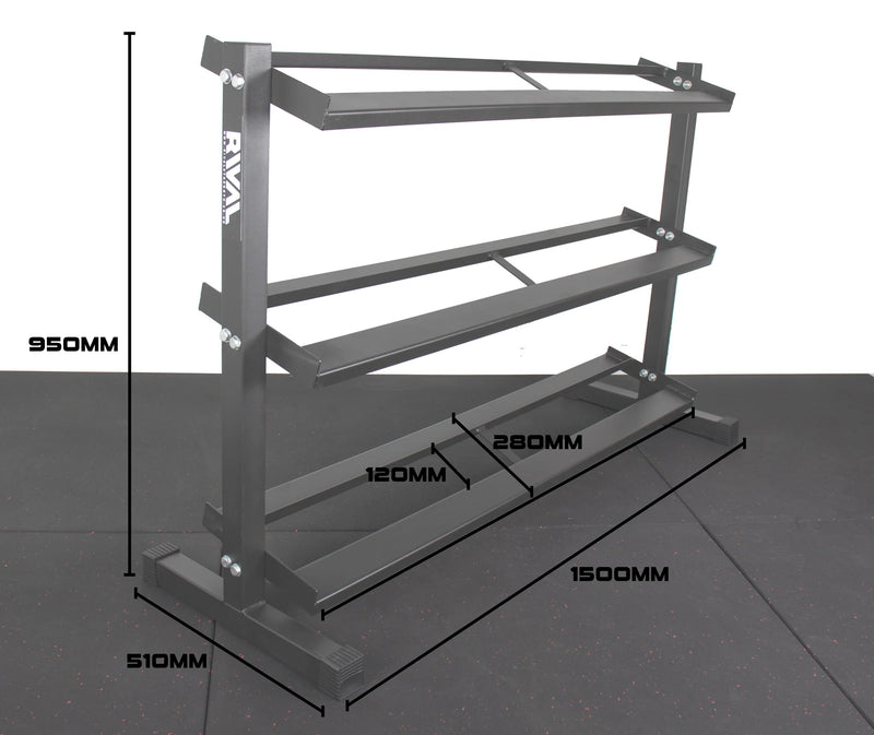 Rival 3 Tier Hex Dumbbell Rack (1m or 1.5m Wide)