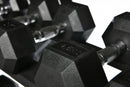 HomeGymSupply Rubber Hex Dumbbell Set + Rack (2.5kg to 30kg)