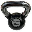 Attack Fitness Chrome Handle Rubber Kettlebell Set (4kg to 24kg)